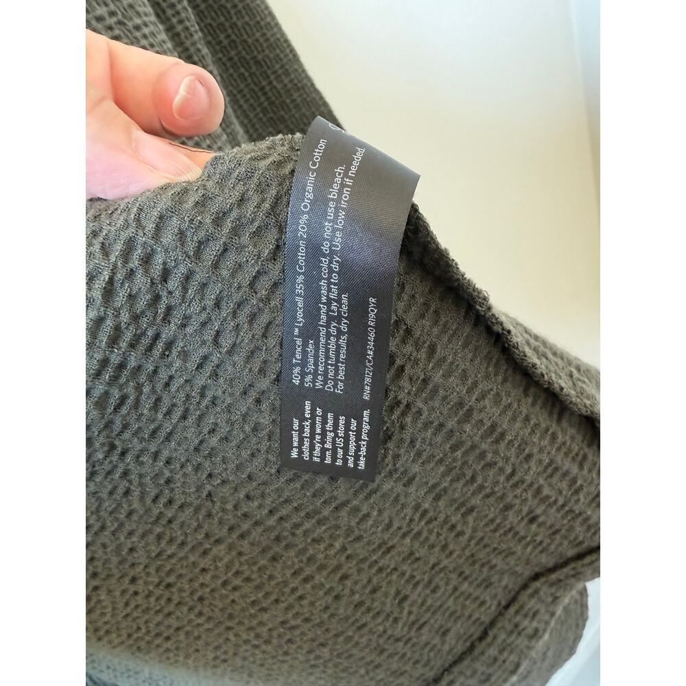 Eileen Fisher Open Front Deep Olive Green Cardigan - Picture 5 of 6